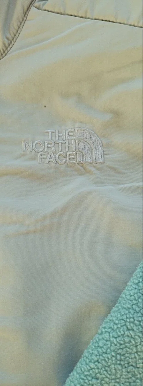 The North Face Denali Youth Girls Fleece Jacket Green/Creme, Size Small (7/8)